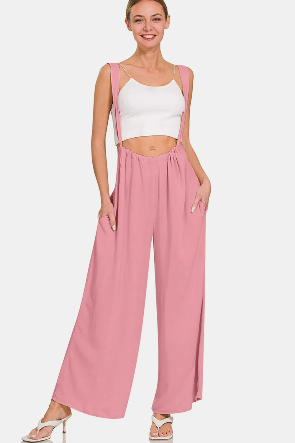 🌸 Zenana Pocketed Wide Strap Wide Leg Overalls 🌸