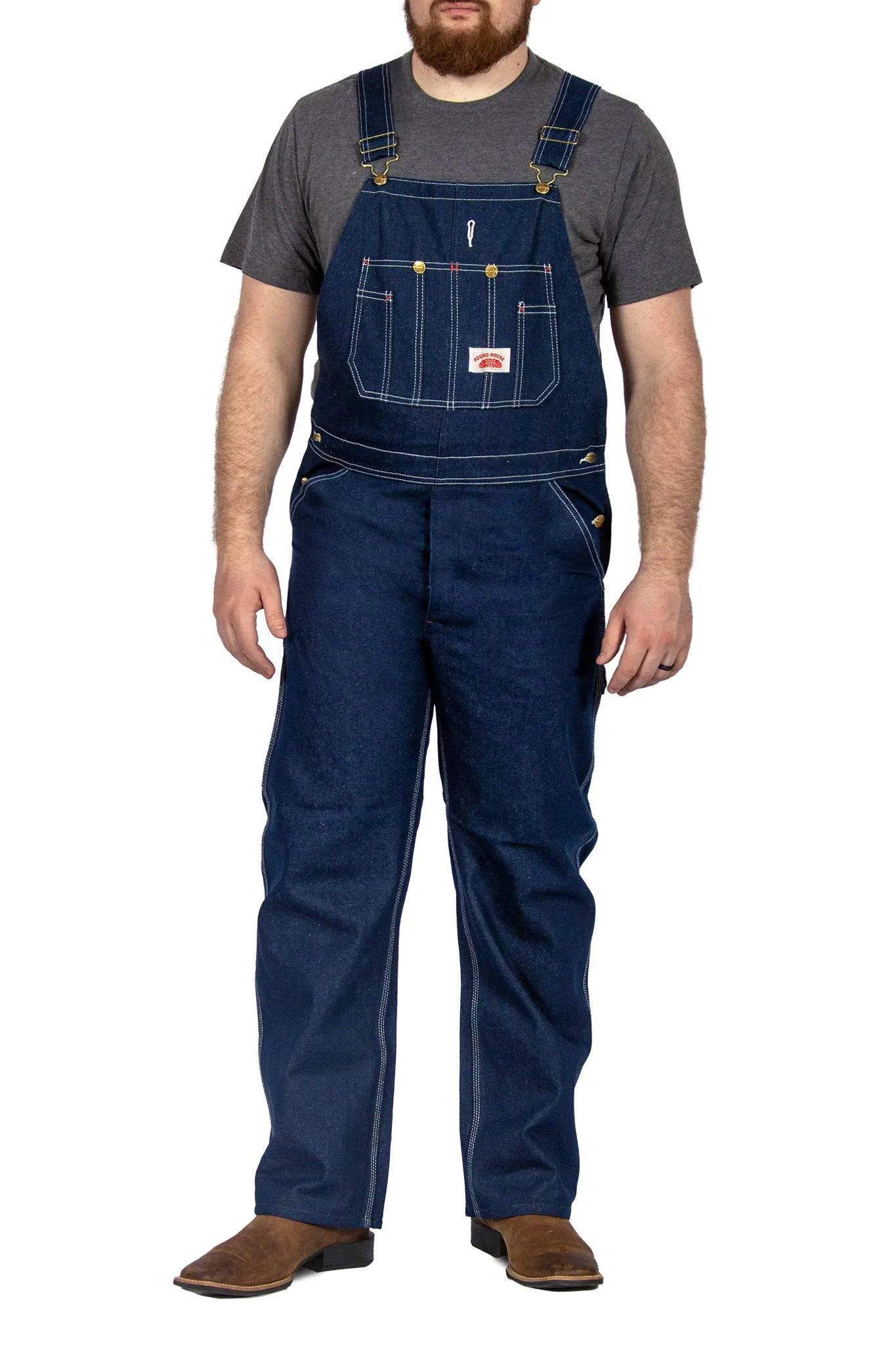 #966/#980 Classic Blue Denim Zipper Fly Bib Overalls - MADE IN USA