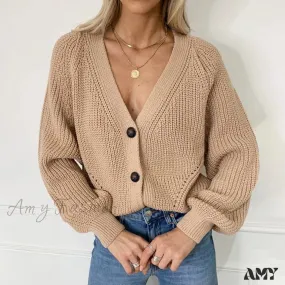 Amy Fashion - Casual Knitted Cardigans Sweater Fashion Loose Coat