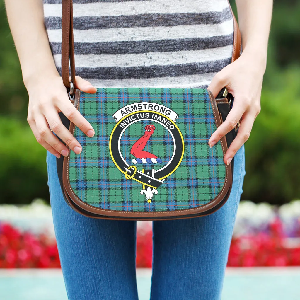 Armstrong Ancient Tartan Saddle Bag with Family Crest