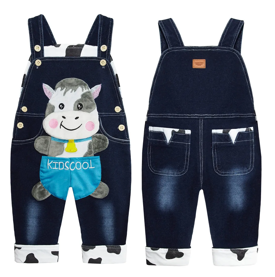 Baby cartoon cow overalls