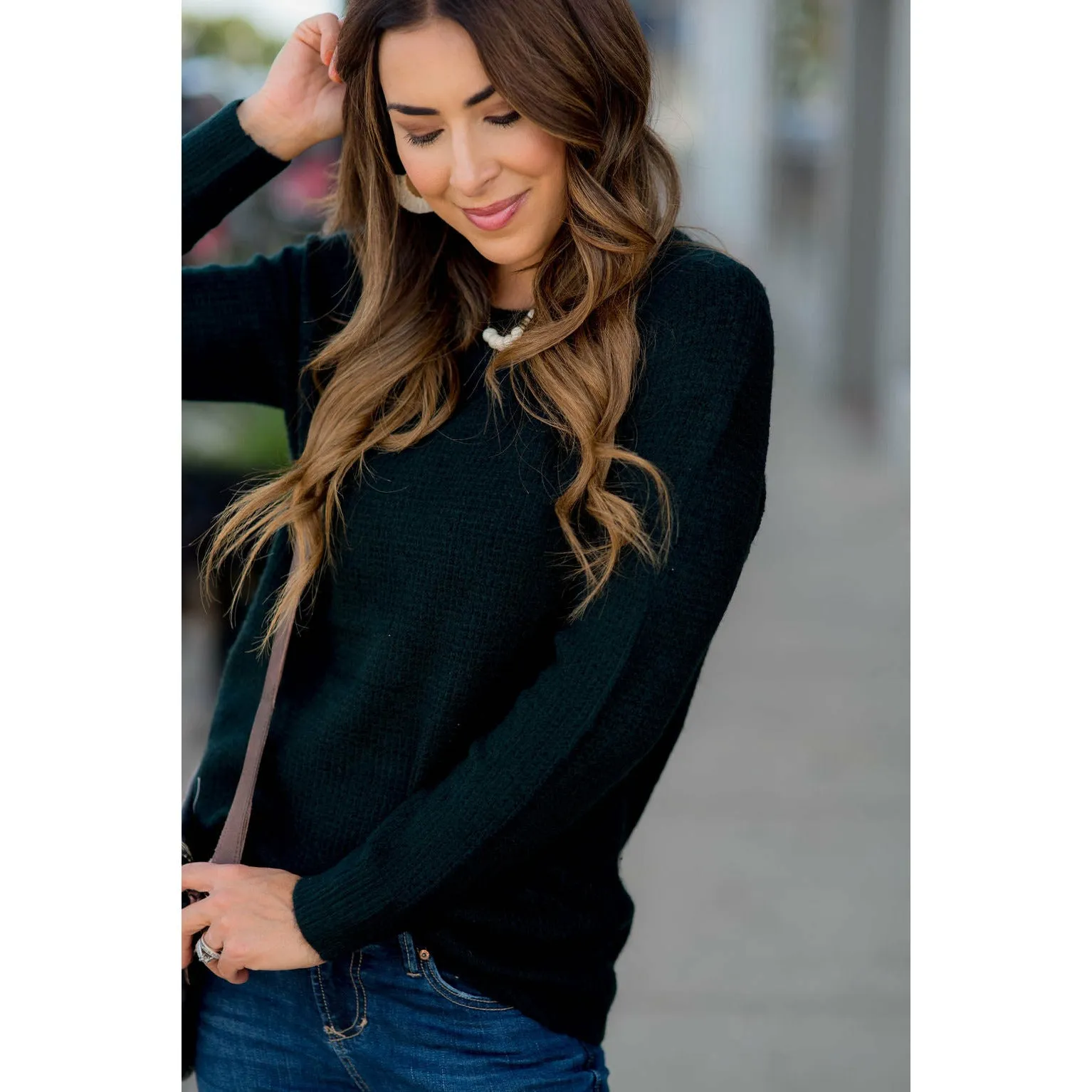 Basic Ribbed Knit Sweater