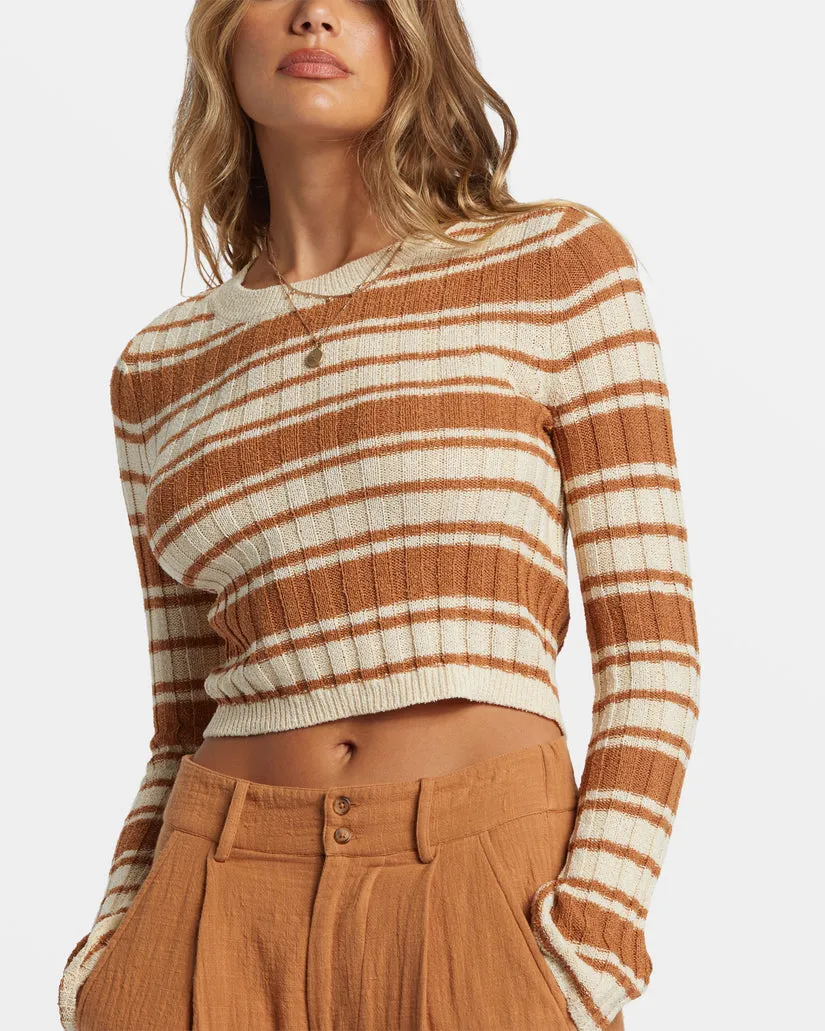 BILLABONG Clare Stripe Crop Sweater