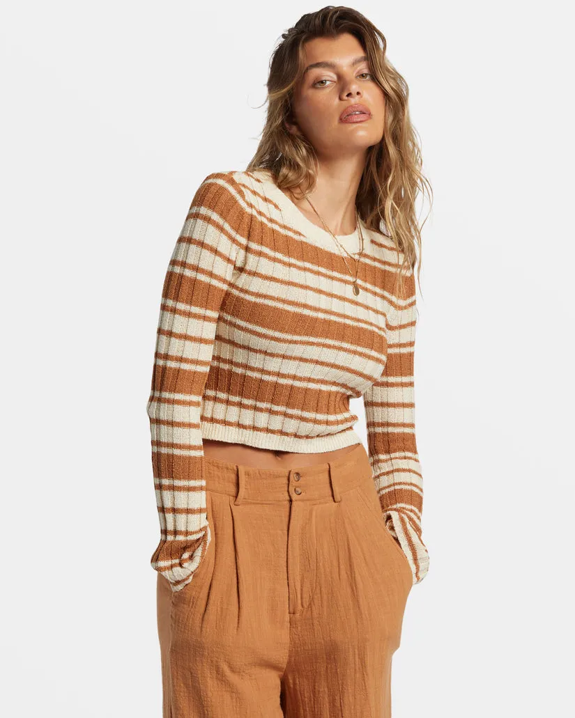 BILLABONG Clare Stripe Crop Sweater