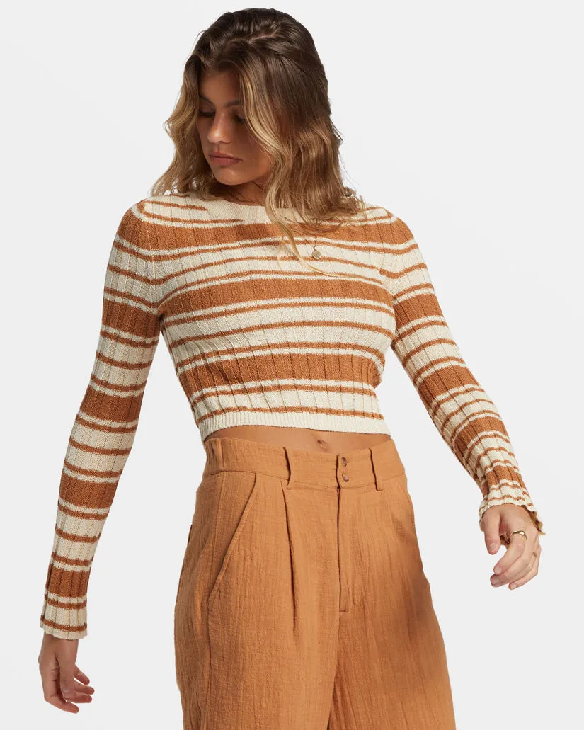 BILLABONG Clare Stripe Crop Sweater