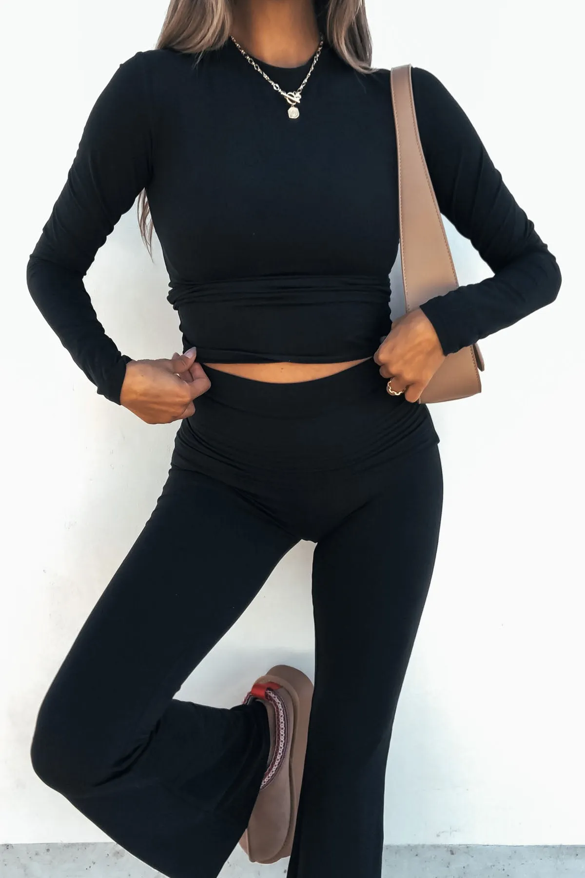 Black Long Sleeve Jersey Top