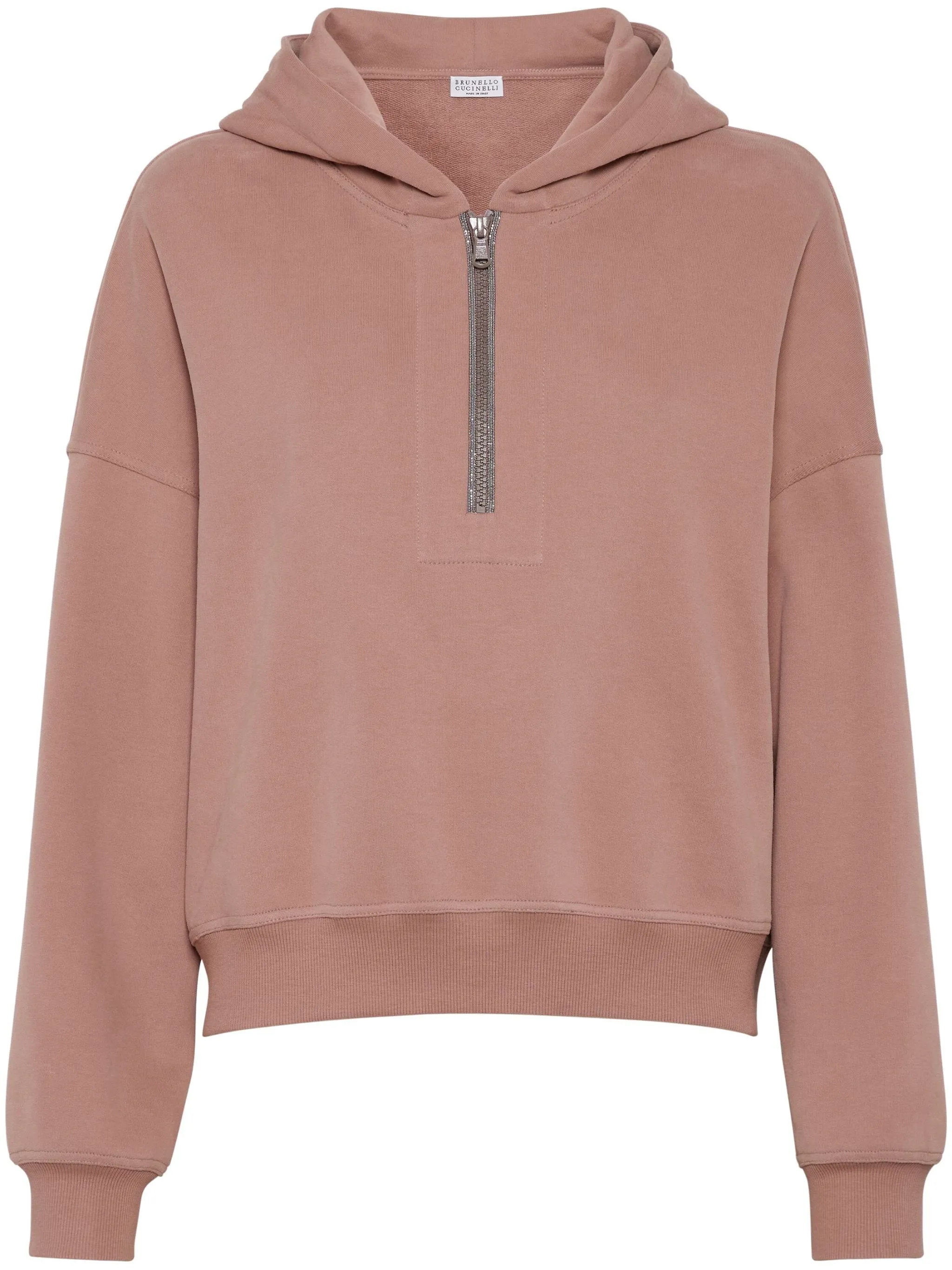 Blush Pink Cotton Knit Hoodie