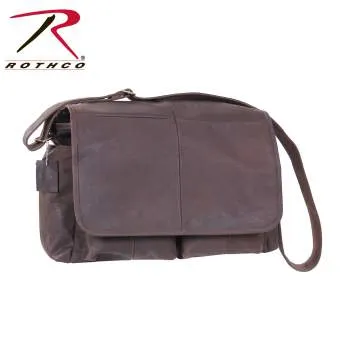 Brown Leather Classic Messenger Bag