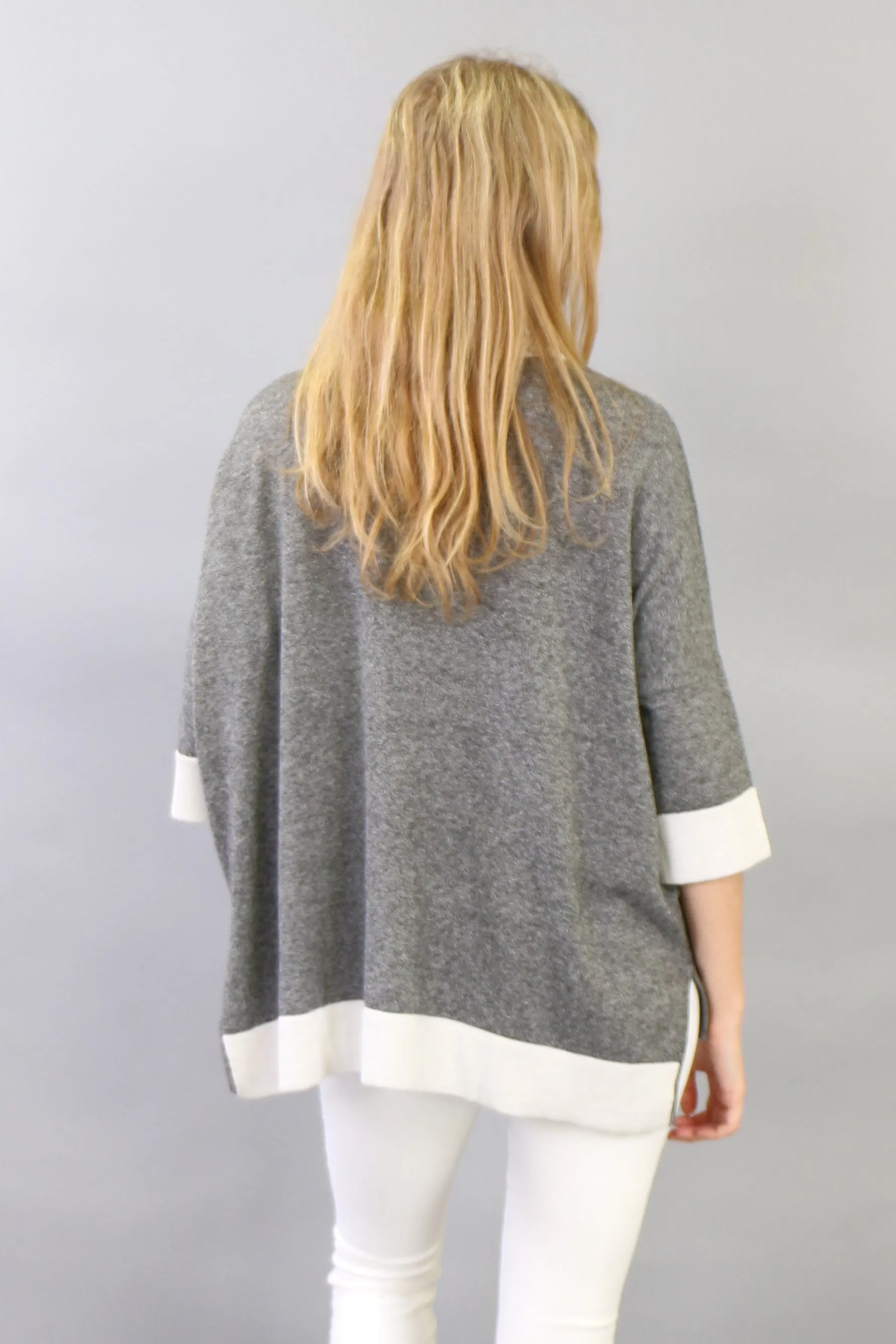 Color Block Reversible Slouchy V Neck