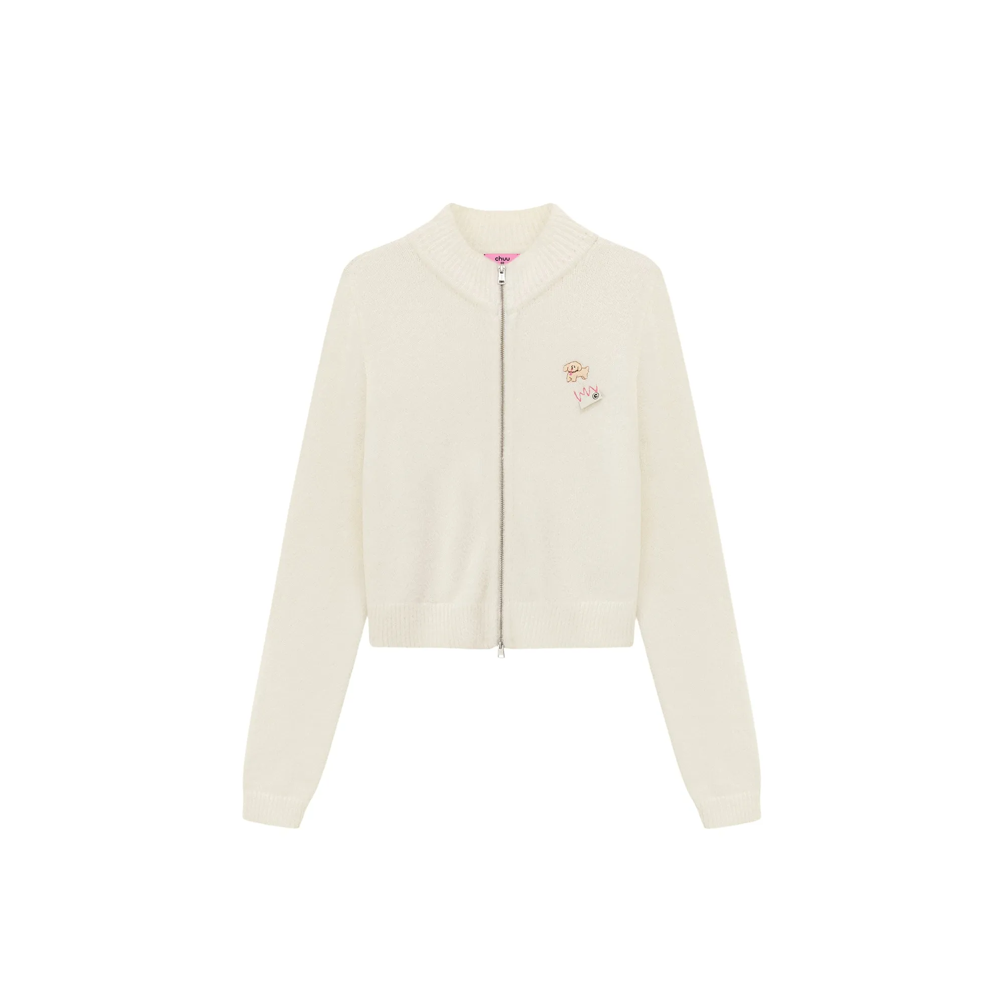 Color Puppy Logo Zip-Up Cardigan