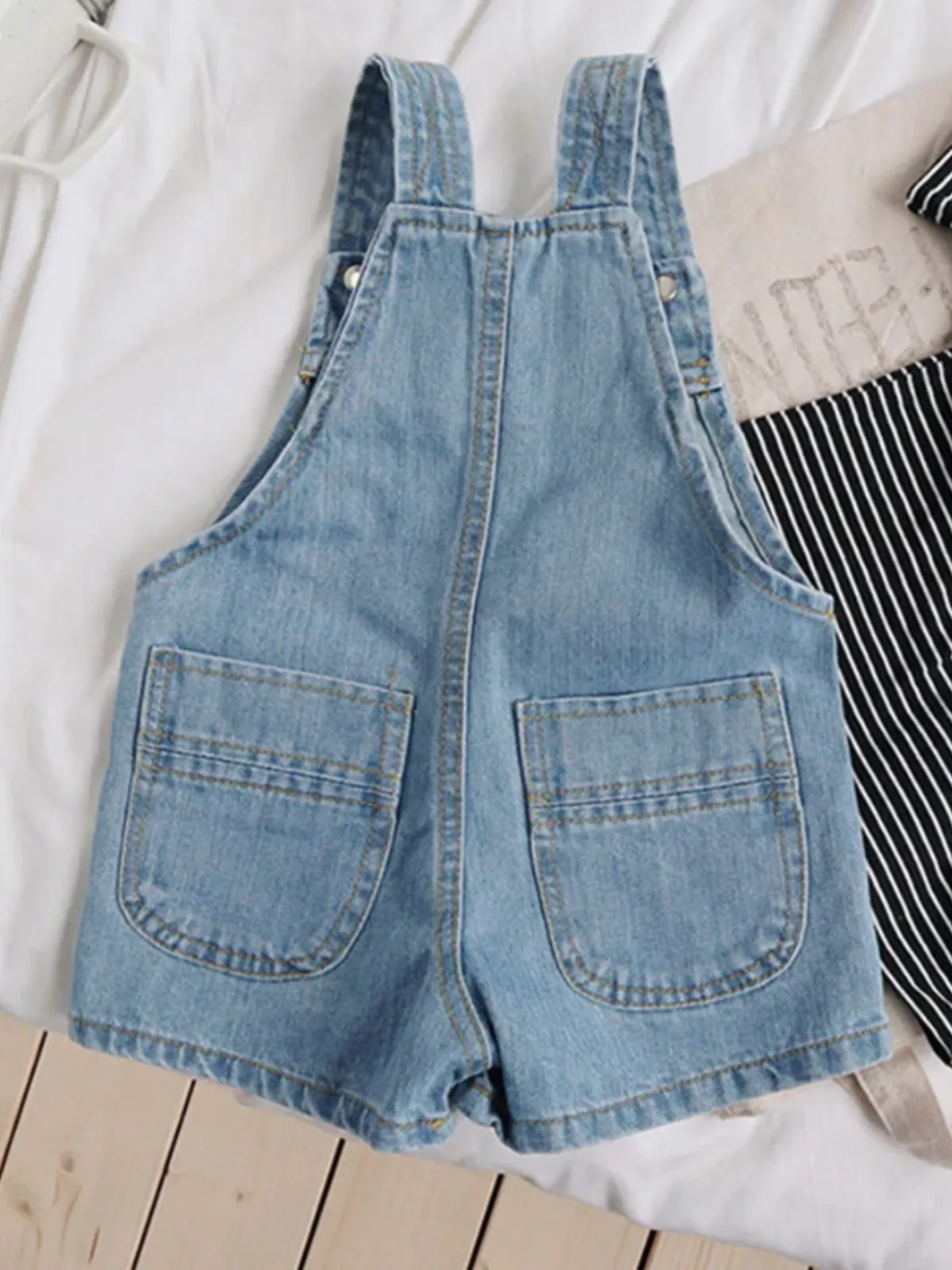 Cute All Day Denim Short Overalls