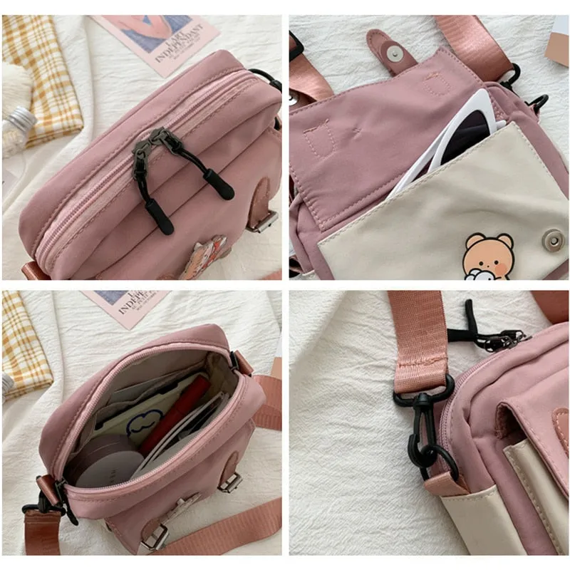 Darianrojas Winter New Canvas Women's Bag Fashion Belt Decorative Cloth Bag Korean Style One-shoulder Diagonal Small Bag Bungy Bag