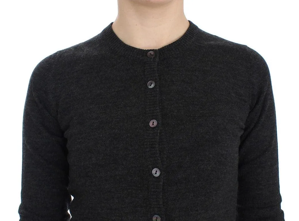 Dolce & Gabbana Gray Wool Button Cardigan Sweater