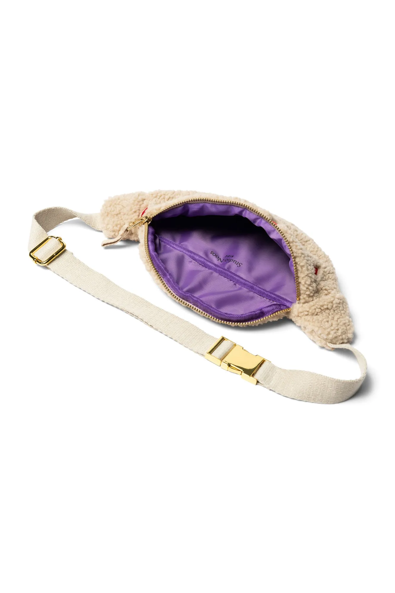 Ecru Teddy Hearts Mini Fanny Pack