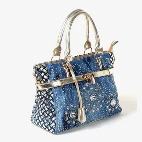 Fancy Rhinestone Shoulder Messenger Bag