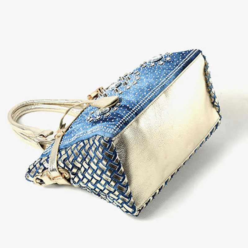 Fancy Rhinestone Shoulder Messenger Bag