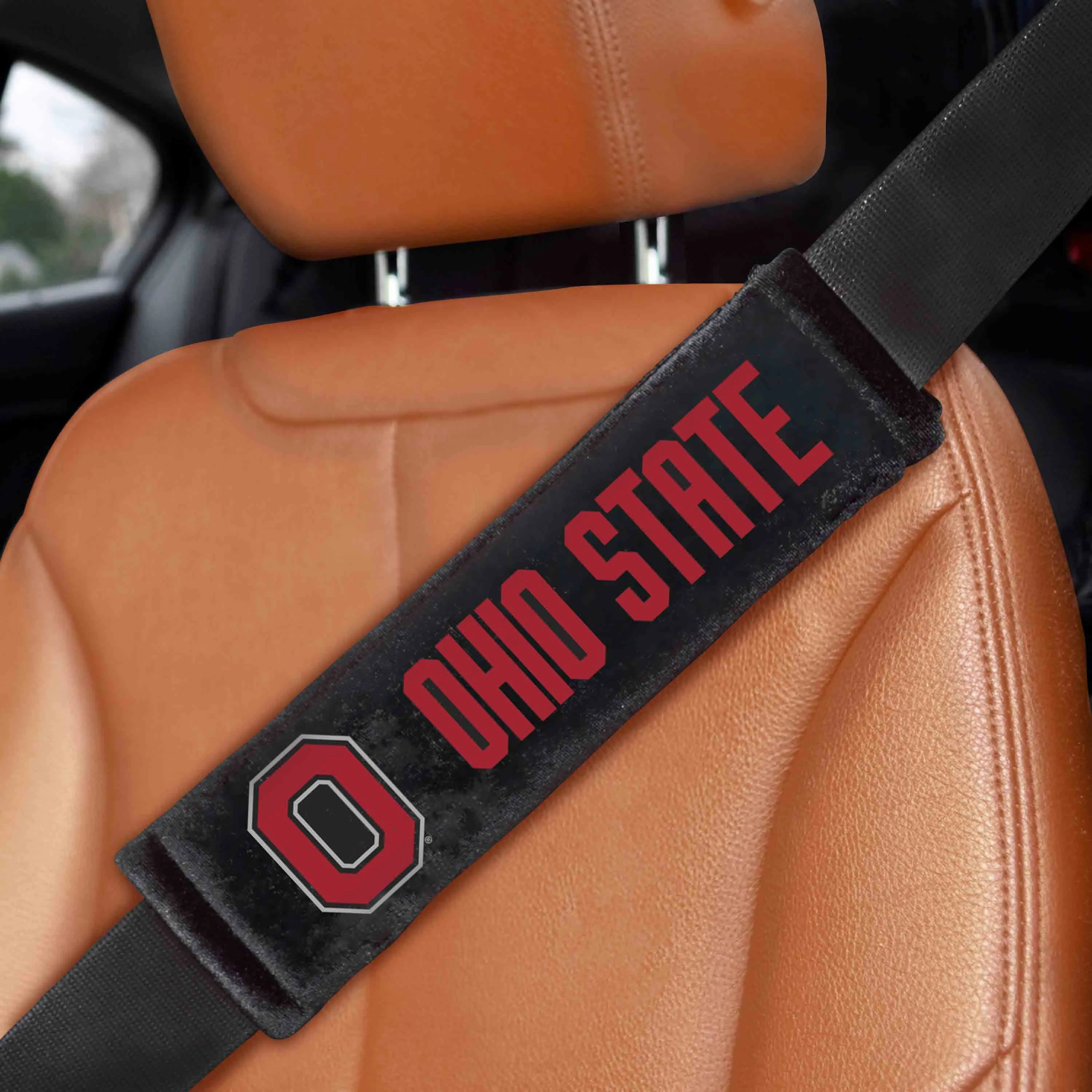 Fanmats Ohio State Buckeyes Embroidered Seatbelt Pad - 2 Pieces