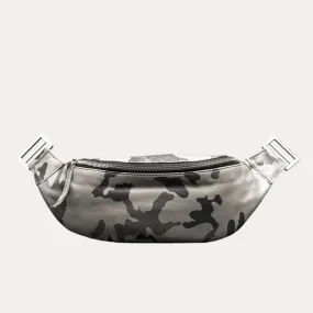 Fanny Pack   Crossbody Bag | Grey Camo   Silver Hardware