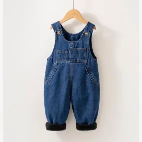 Fleece-Lined Denim Overalls