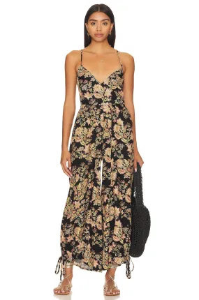 Free People Stand Out Printed Jumpsuit, Black Combo