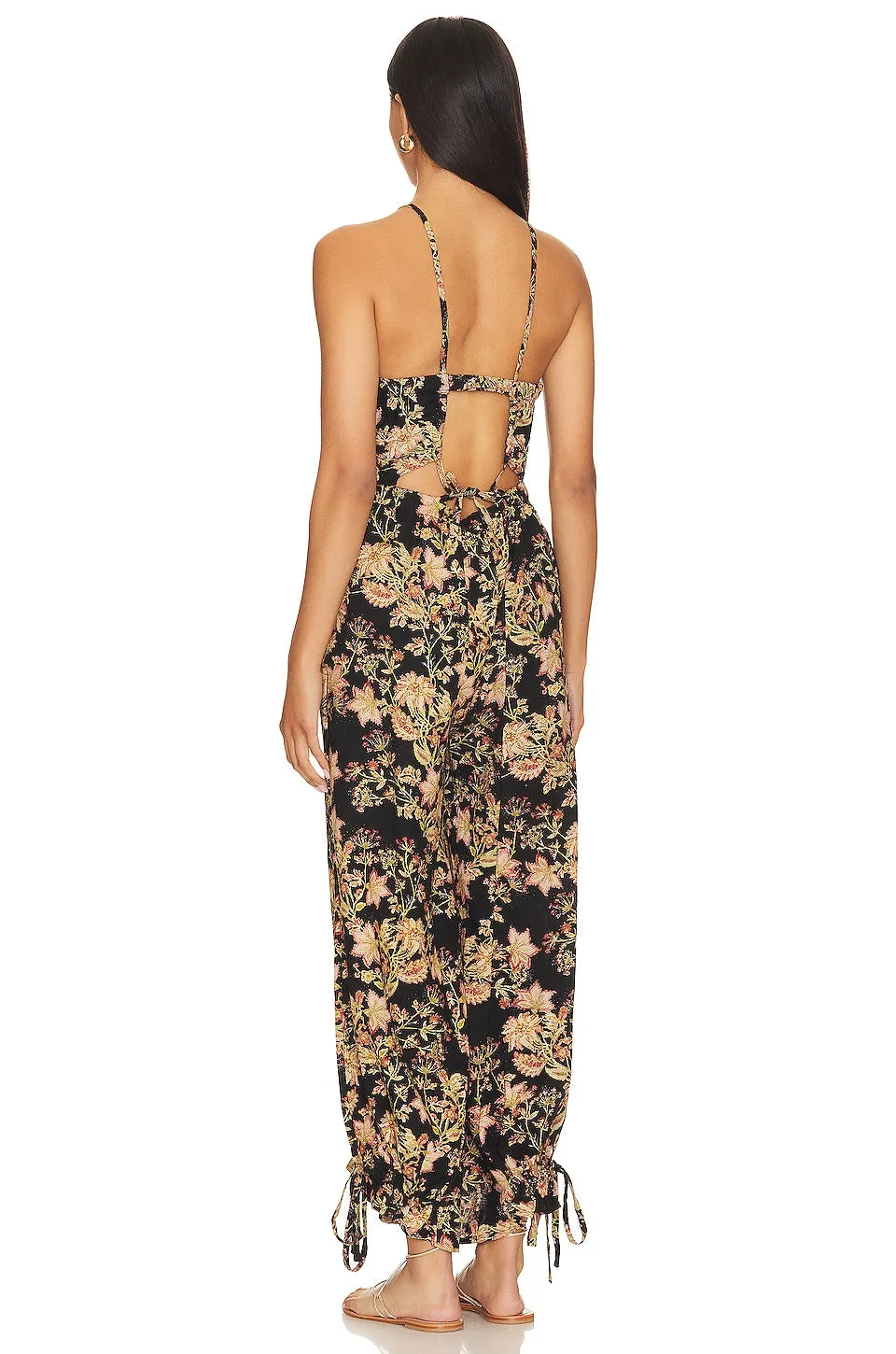 Free People Stand Out Printed Jumpsuit, Black Combo