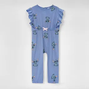 Girls Fashion All Over Printed Soft Cotton Frill Jumpsuit