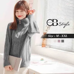 HIGH NECK KNIT SWEATER