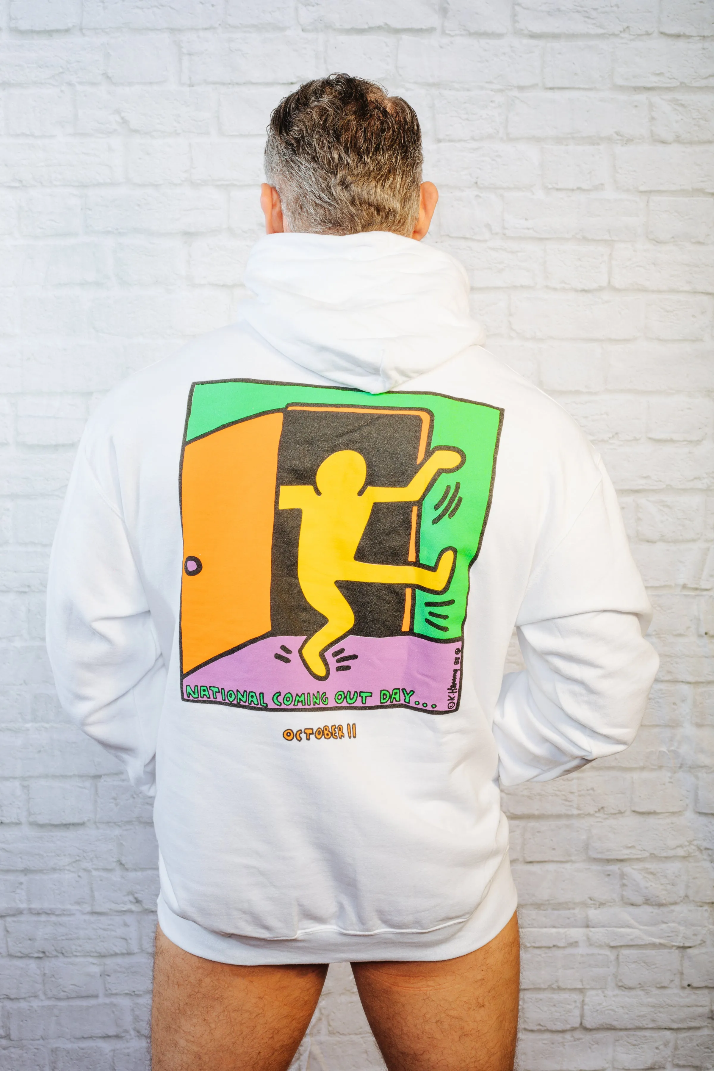 Keith Haring National Coming Out Day Hoodie / White