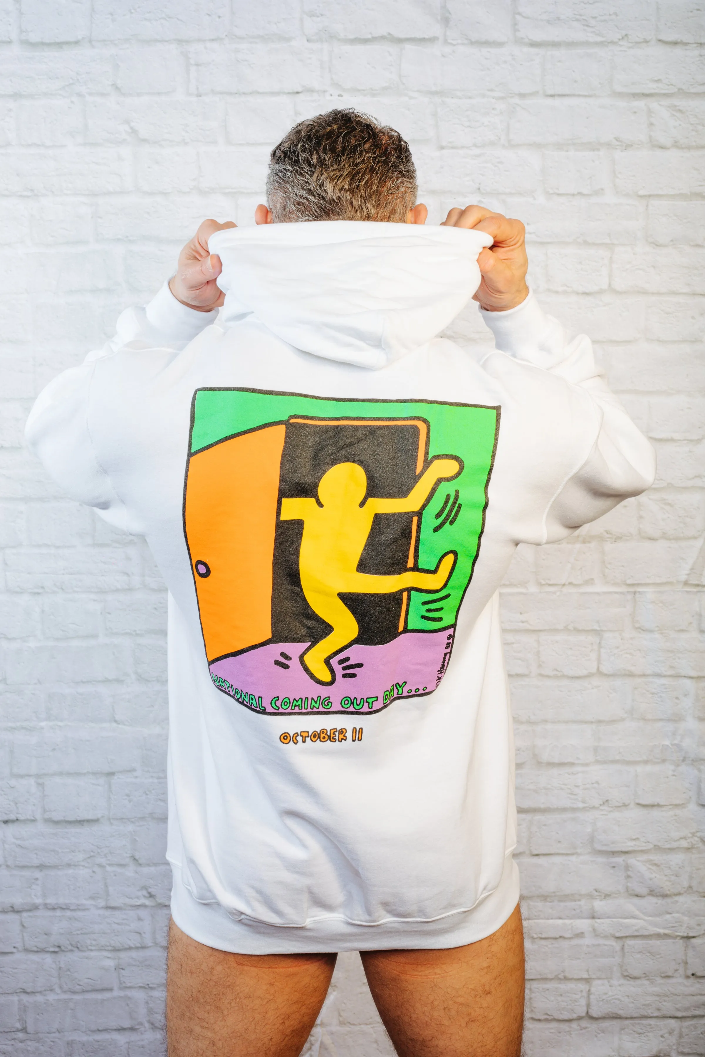 Keith Haring National Coming Out Day Hoodie / White