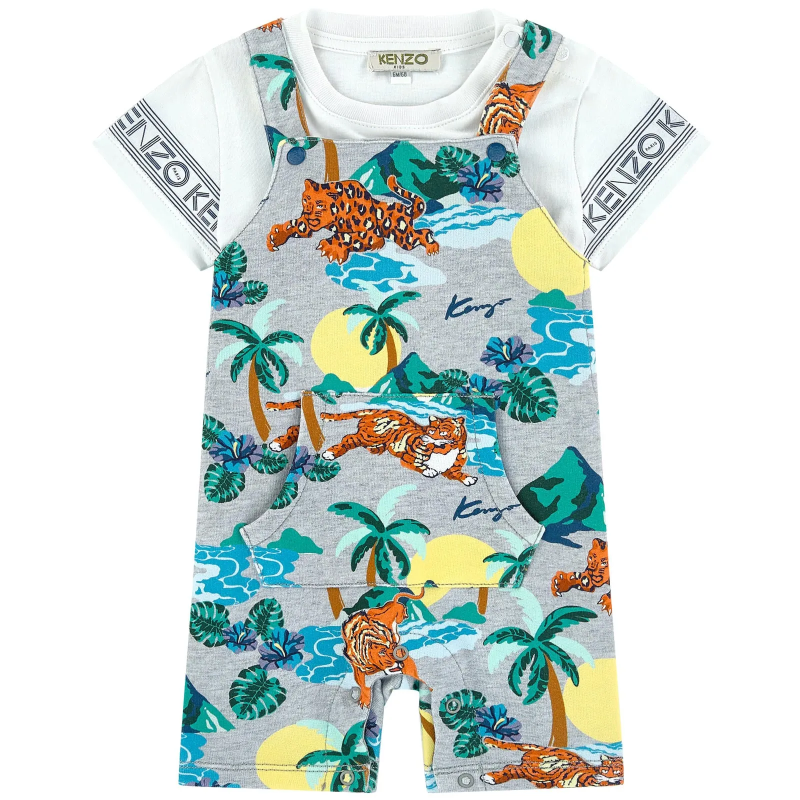 Kenzo Kids Printed T-shirt and overalls