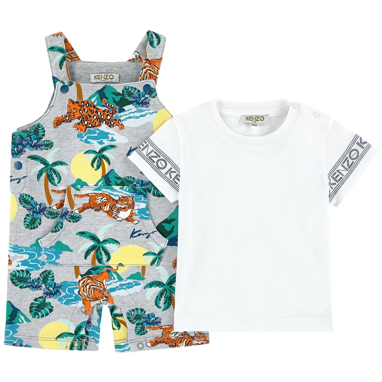 Kenzo Kids Printed T-shirt and overalls