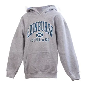 Kids Edinburgh Harvard Print Hooded Top Sports Grey