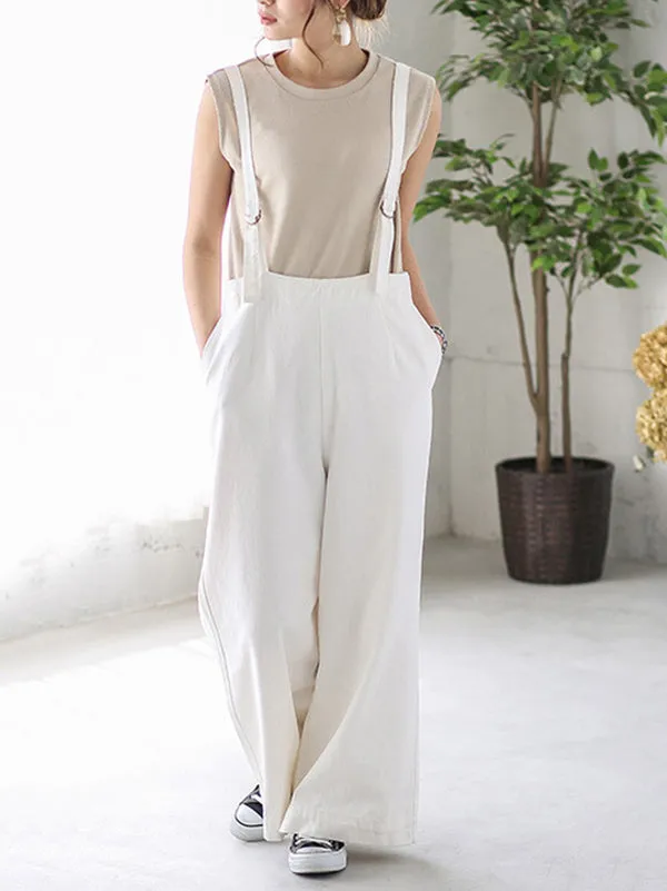 Loose Wide-Leg Long Overalls