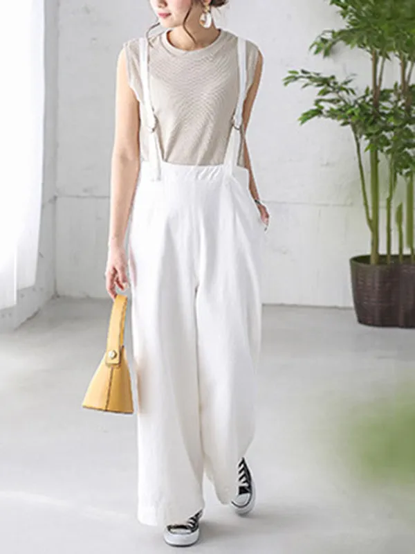 Loose Wide-Leg Long Overalls