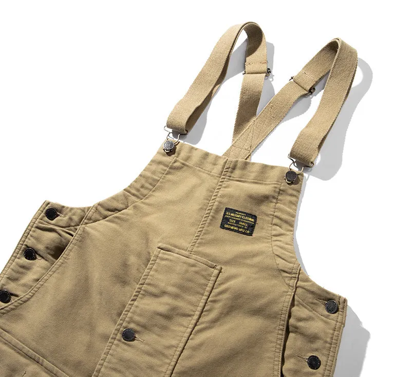 Men's Retro Casual Navy Deck Cargo Overalls