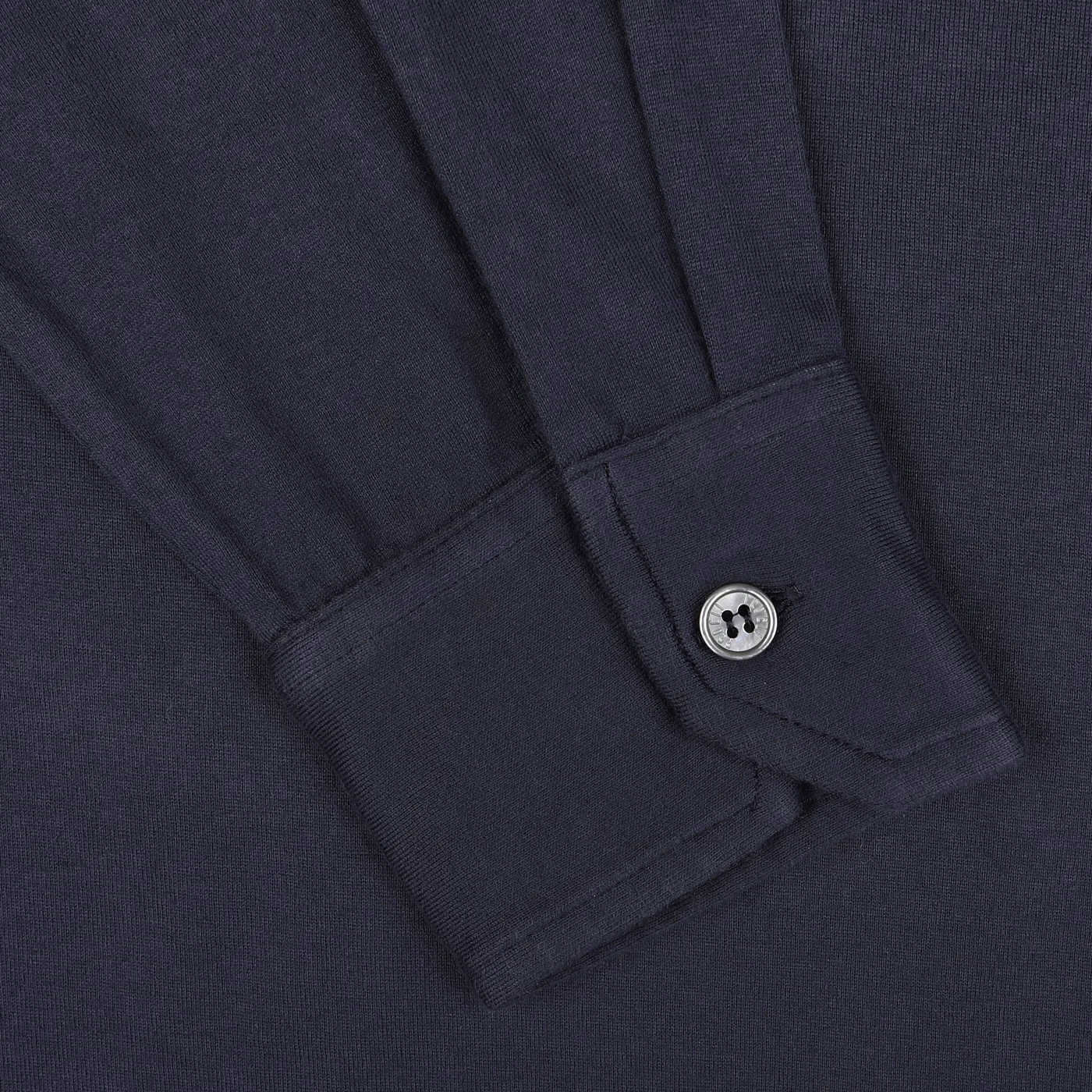 Navy Blue Organic Cotton LS Polo Shirt