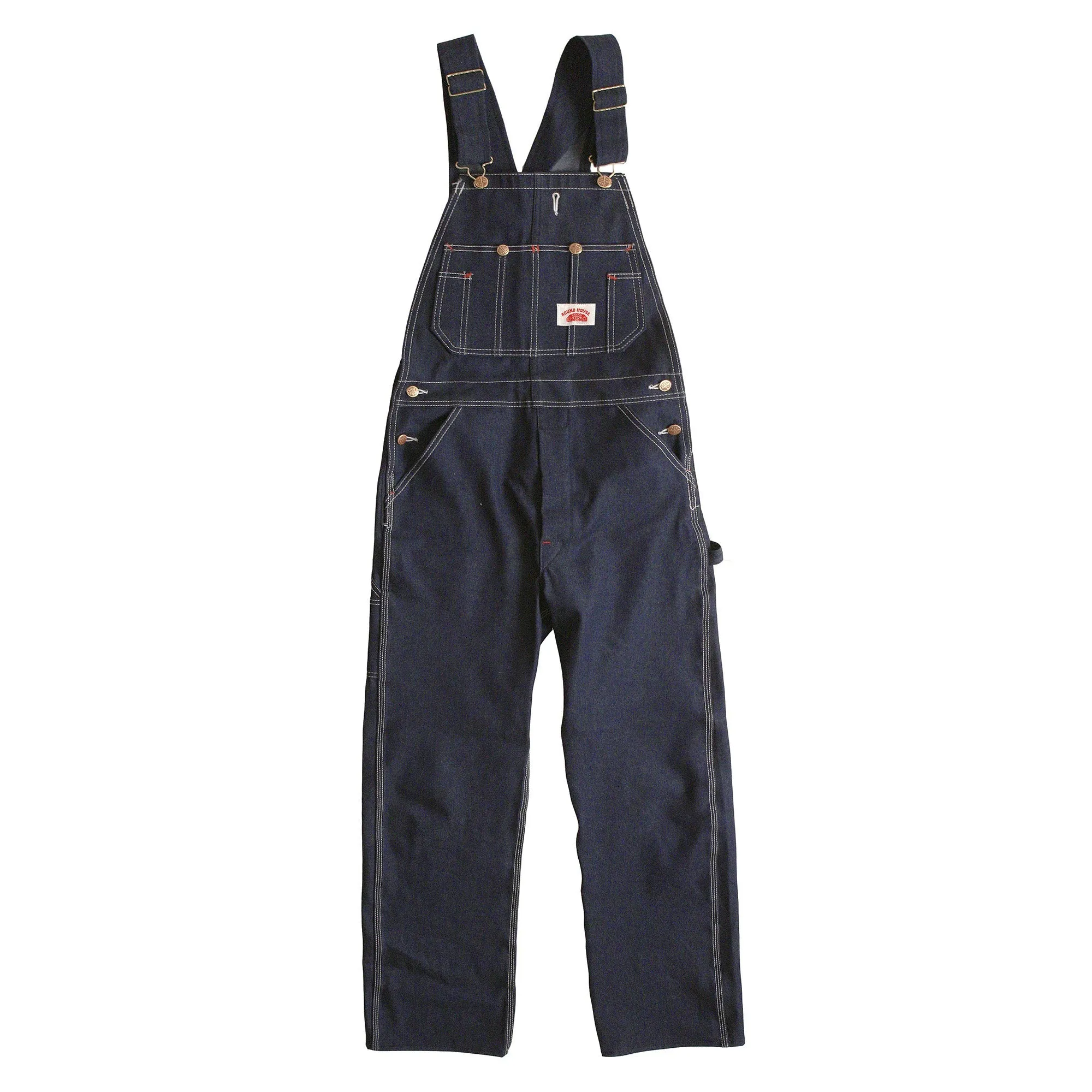 Non-USA Classic Blue Denim Zipper Fly Bib Overalls - Not Sewn in USA