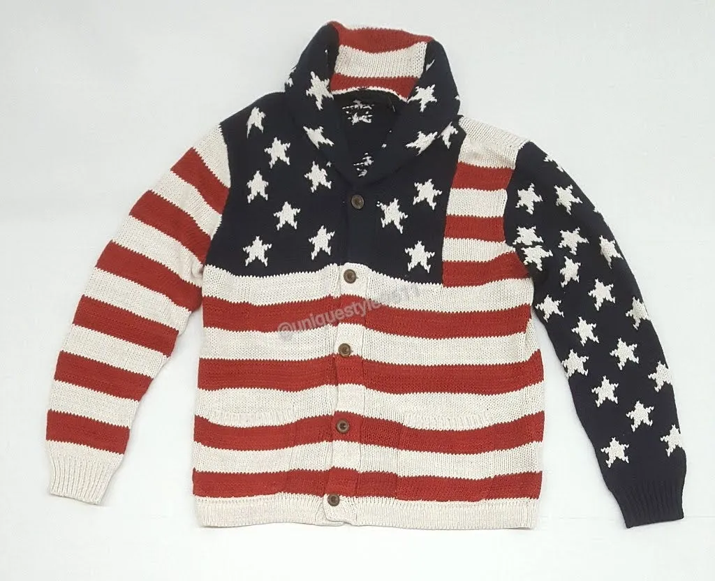 Nwt Polo Ralph Lauren American Flag Stars & Stripes Cardigan