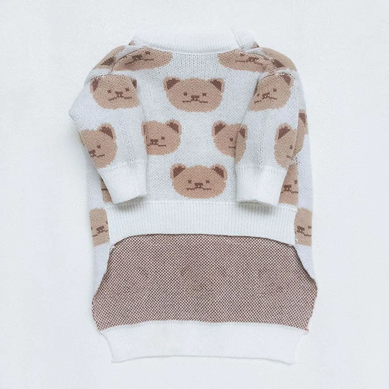 Pup Print Cotton Dog Sweater