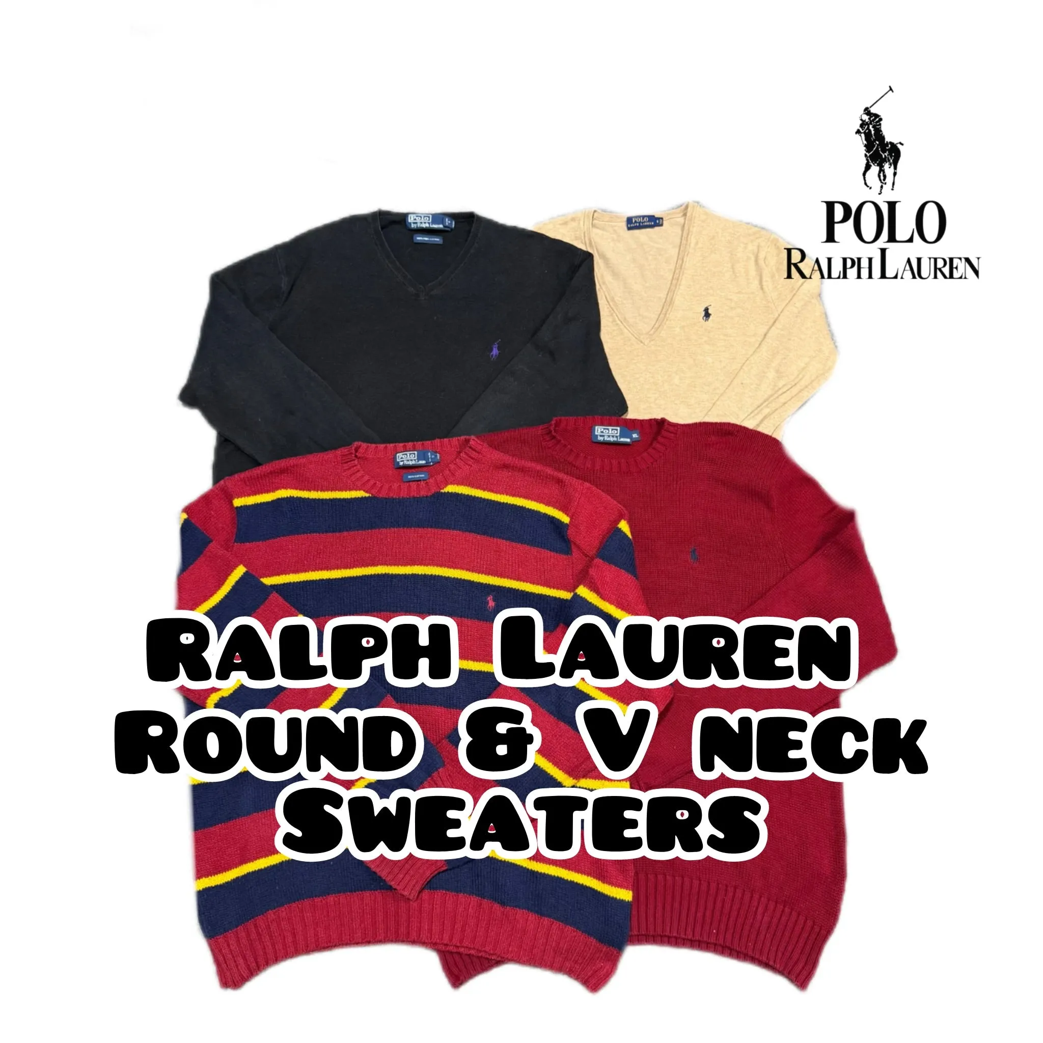 Ralph Lauren Round Neck and V Neck Sweaters