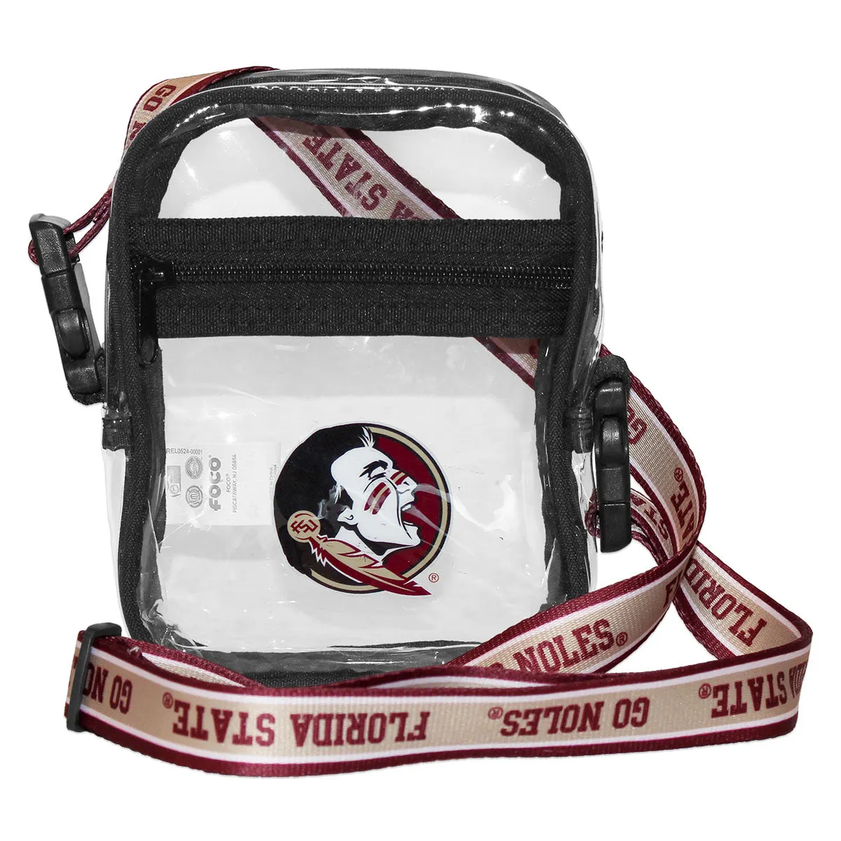 Seminole Logo/Florida State Go Noles Strap Clear Crossbody Messenger Bag