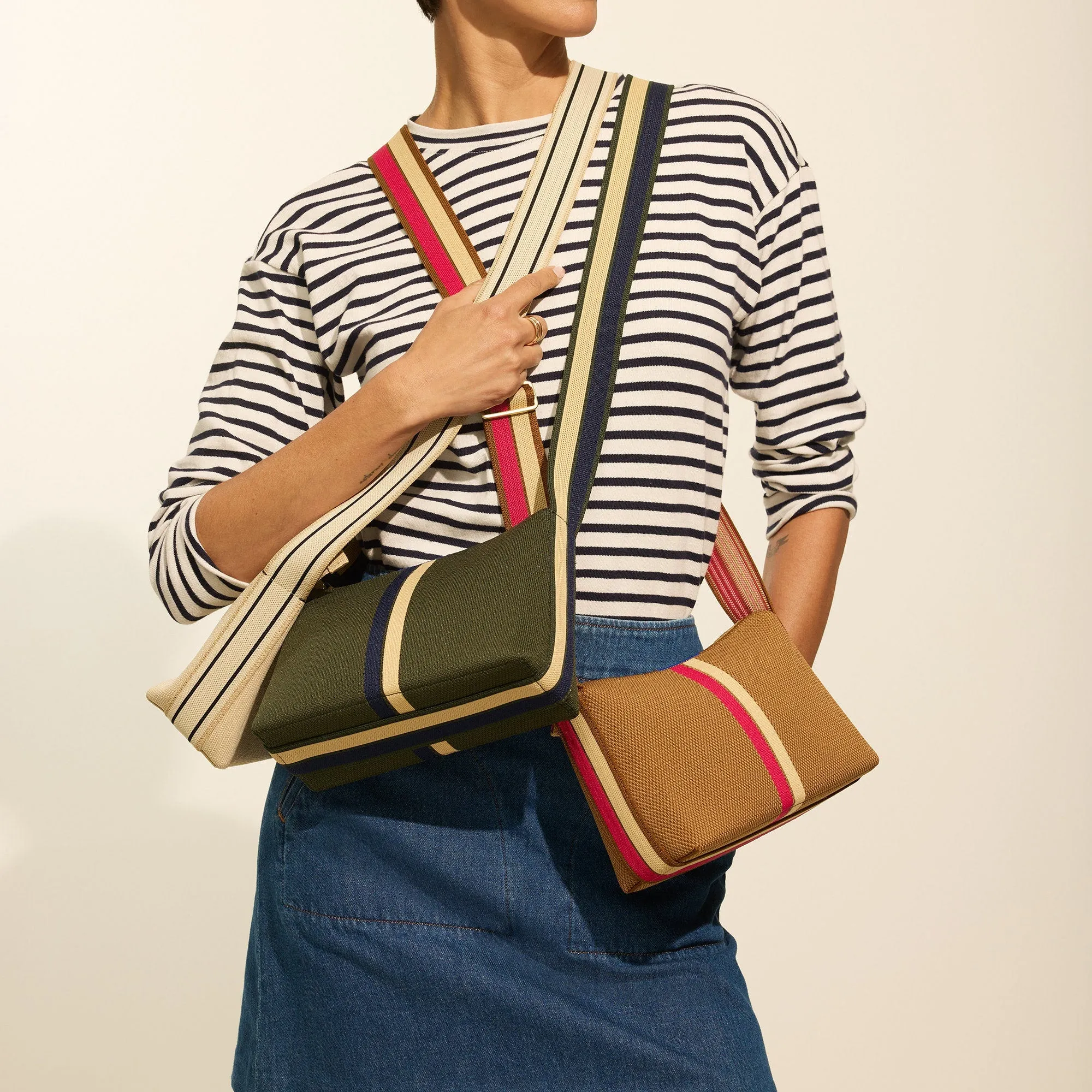 The Casual Crossbody - Hazelnut Stripe