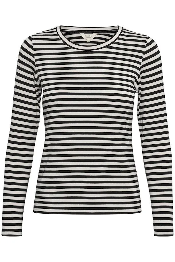 The Emaja Striped Long Sleeve by Part Two - Black