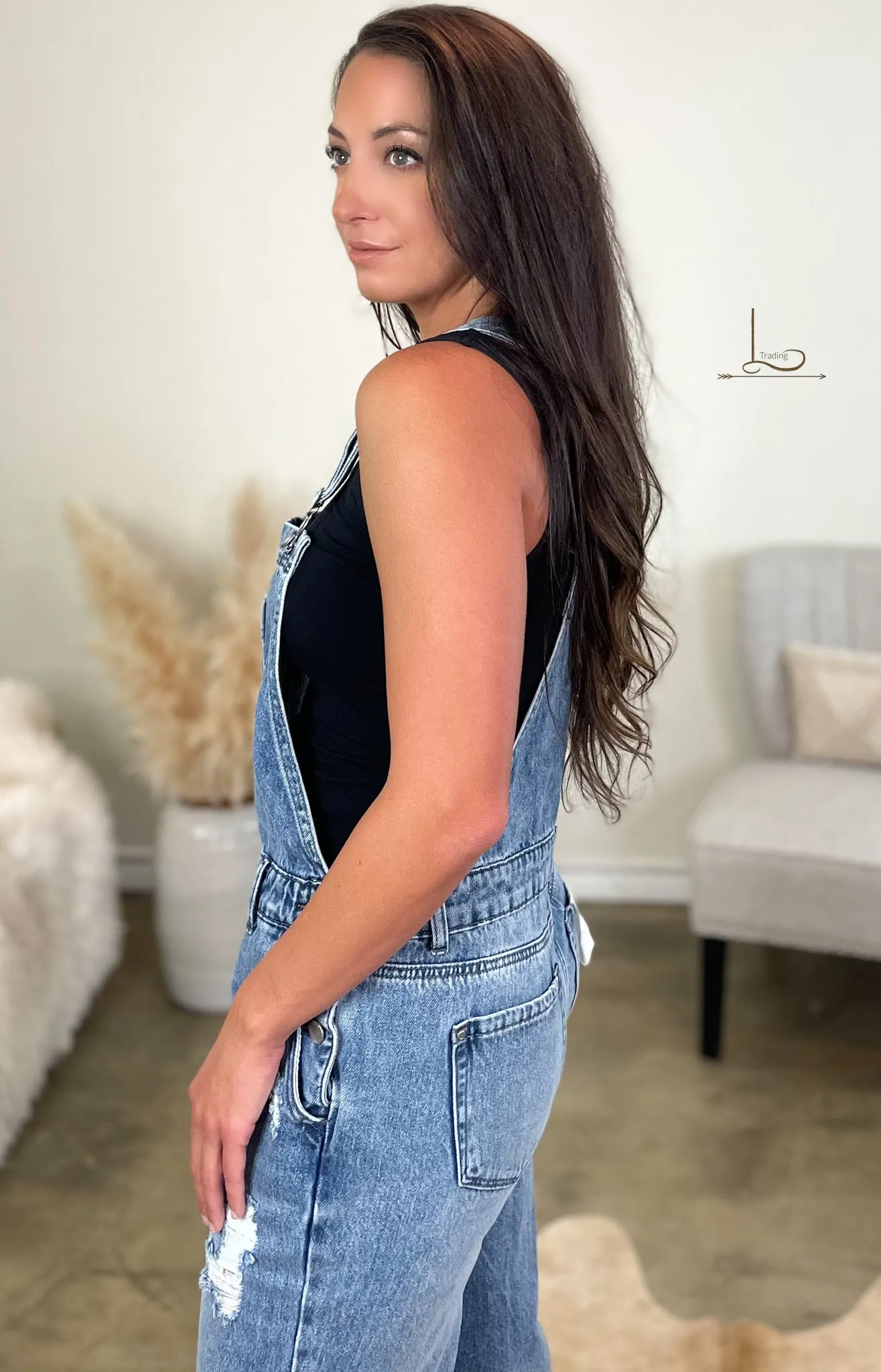 The Giddings ~Distressed Denim Overalls