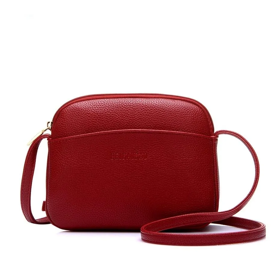 Trendy Casual Ladies' Mini Leather Crossbody Bags Candy Color