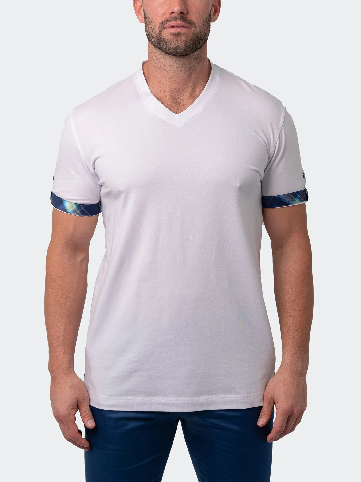 V-Neck Vivaldisolidbeach White