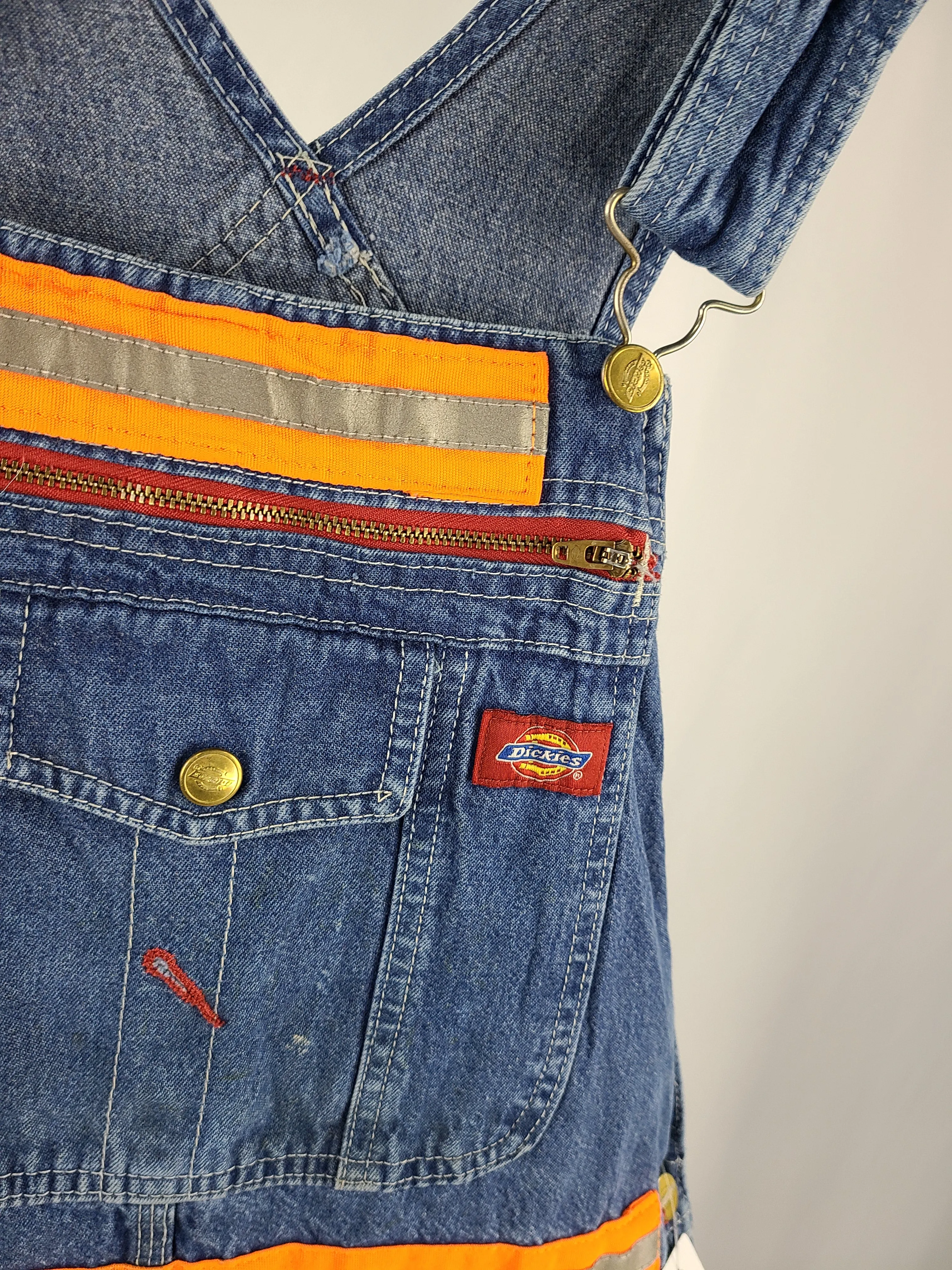 Vintage Dickies Denim Overalls with Reflective