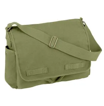 Vintage Style Unwashed Canvas Messenger Bag