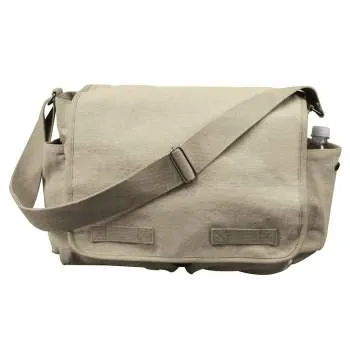 Vintage Style Unwashed Canvas Messenger Bag