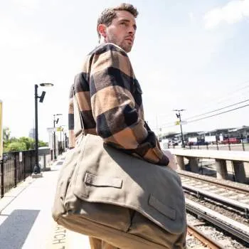 Vintage Style Unwashed Canvas Messenger Bag